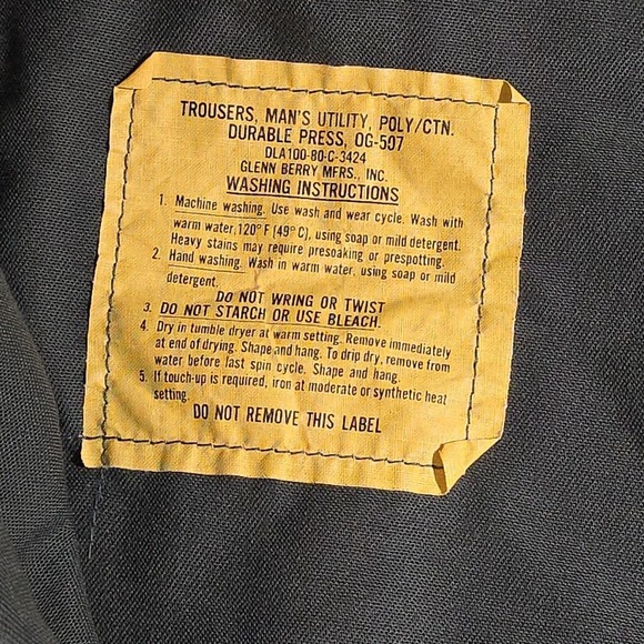 Vintage Army green military pants flat front 30x33 Unisex - Picture 2 of 7